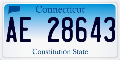 CT license plate AE28643