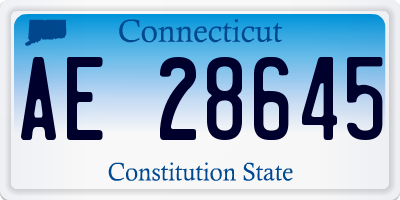 CT license plate AE28645