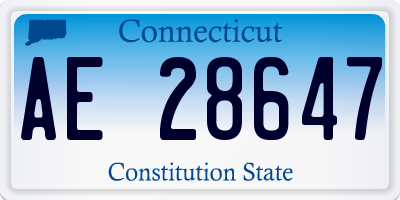 CT license plate AE28647