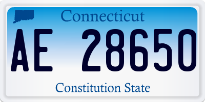 CT license plate AE28650