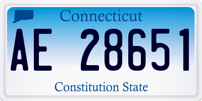 CT license plate AE28651
