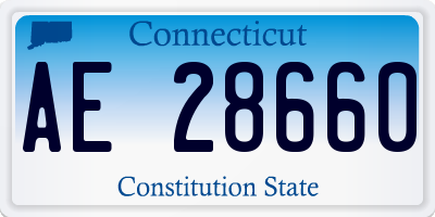 CT license plate AE28660