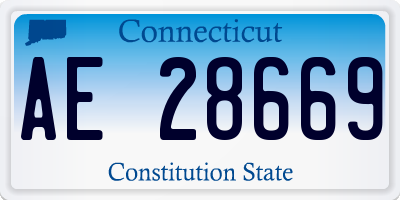 CT license plate AE28669