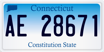 CT license plate AE28671