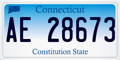 CT license plate AE28673