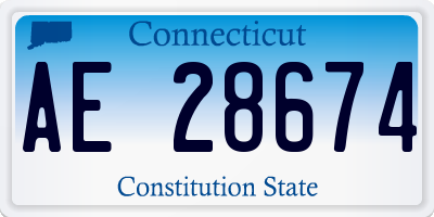 CT license plate AE28674