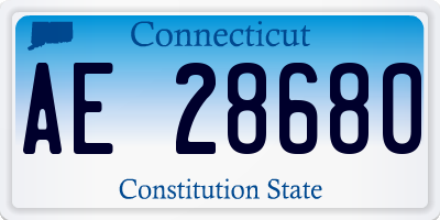 CT license plate AE28680