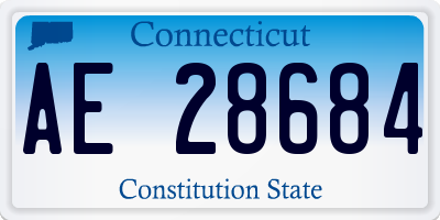 CT license plate AE28684