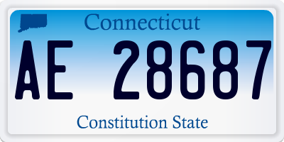 CT license plate AE28687