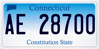 CT license plate AE28700