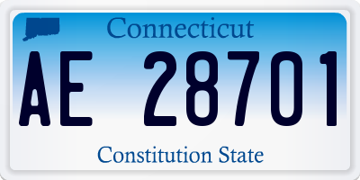 CT license plate AE28701
