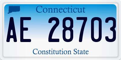 CT license plate AE28703