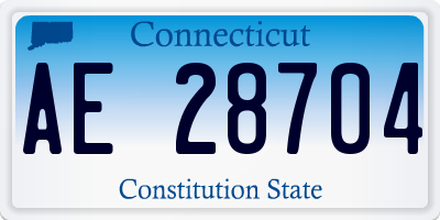 CT license plate AE28704