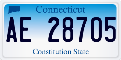 CT license plate AE28705