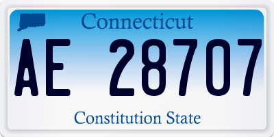 CT license plate AE28707