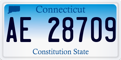 CT license plate AE28709