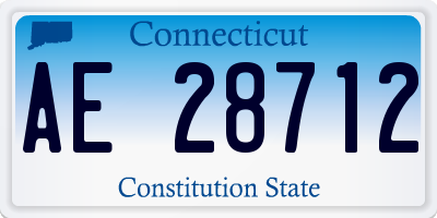 CT license plate AE28712