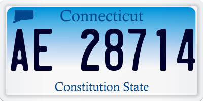 CT license plate AE28714