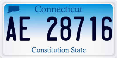 CT license plate AE28716