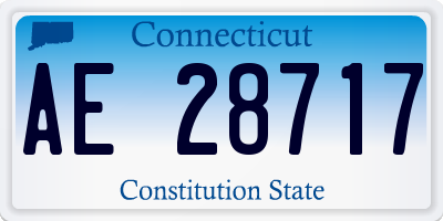 CT license plate AE28717