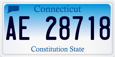 CT license plate AE28718