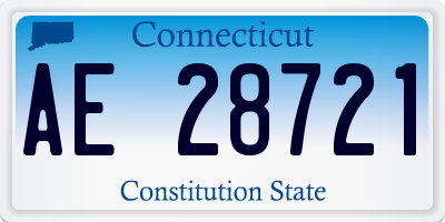 CT license plate AE28721