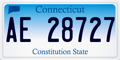 CT license plate AE28727