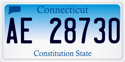 CT license plate AE28730