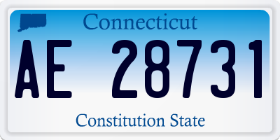 CT license plate AE28731