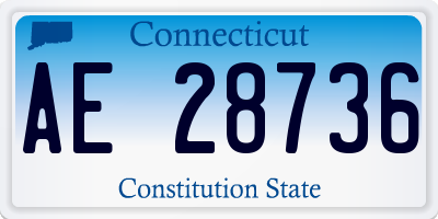 CT license plate AE28736