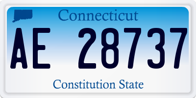 CT license plate AE28737