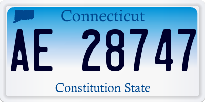 CT license plate AE28747