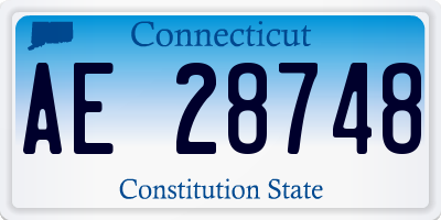 CT license plate AE28748