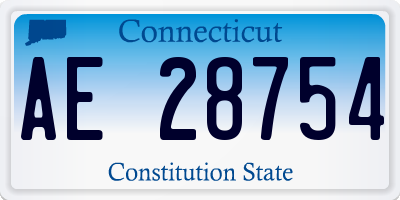 CT license plate AE28754