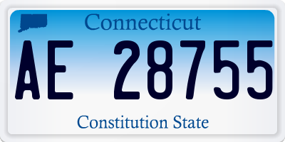 CT license plate AE28755