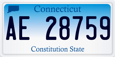 CT license plate AE28759