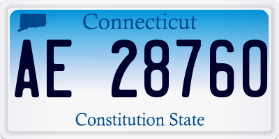 CT license plate AE28760