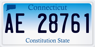 CT license plate AE28761