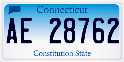 CT license plate AE28762