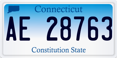 CT license plate AE28763