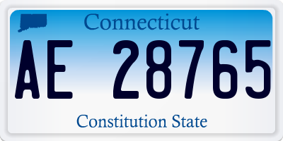 CT license plate AE28765