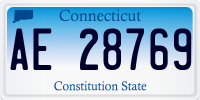 CT license plate AE28769