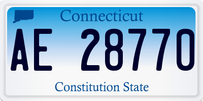 CT license plate AE28770