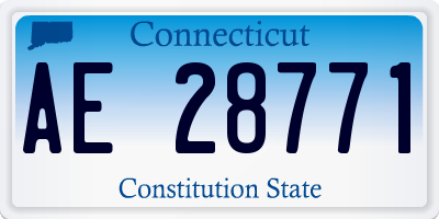 CT license plate AE28771