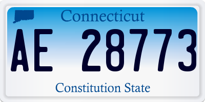 CT license plate AE28773