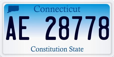 CT license plate AE28778
