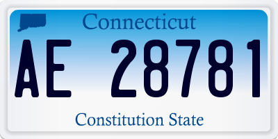 CT license plate AE28781