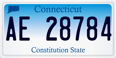 CT license plate AE28784