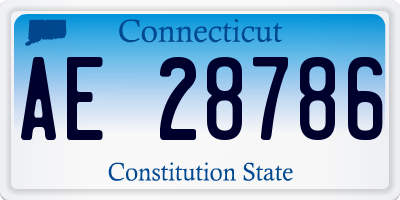 CT license plate AE28786