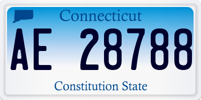 CT license plate AE28788
